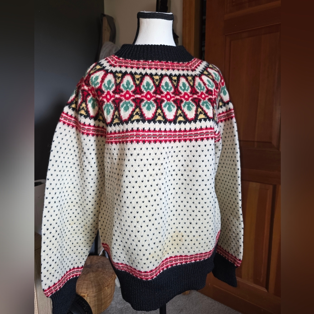 Paul Mage Denmark Fair Isle Sweater Size Small/Medium 1960s Ski Sweater